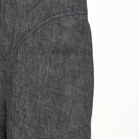 Crea Concept Drawstring Collar & Hem Linen Midi Sleeveless Black Dress - Picture 6 of 9